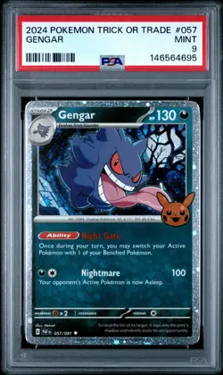 2024 POKEMON STAMPED TRICK OR TRADE #057 GENGAR PSA 9 MINT (FREE S&H) - Image 1