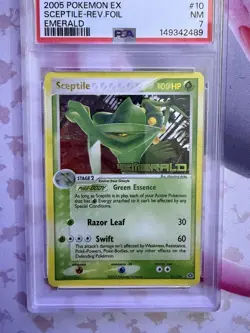 Pokemon EX - EMERALD - Sceptile Reverse Holo 2005 PSA 7 #10 - Image 2