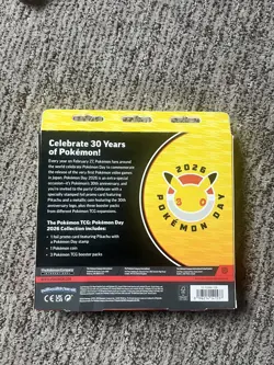 Pokemon Day 2026 Collection Sealed Box Pikachu Promo Coin Stamp 3 Booster Packs - Image 3