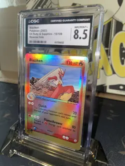 2003 Pokemon EX Ruby & Sapphire Blaziken Reverse Holo R - CGC 8.5 - Image 3