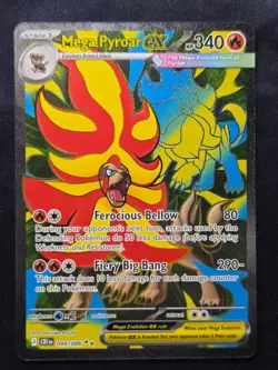 Pokemon Mega Pyroar EX, CRI 99/86, Full Art Ultra Rare, Chaos Rising Nm - Image 1