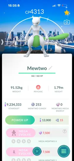 Pokemon Go Shiny Legendary Mewtwo ( Tokyo Background) ( High CP ) - Image 1