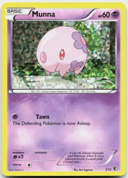Munna 007/012 Holo Promo McDonald's Promos 2011 Pokemon Lightly Played - Image 1