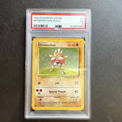 Pokemon Wizards Hitmonchan Base Set 7/102 Holo Rare English 1999 PSA 5 EX - Image 1