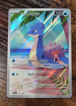Pokemon TCG Misty's Lapras Holo Illustration Rare Destined Rivals 194/182 NM - Image 1