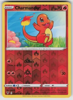 Charmander 023/185 Common Vivid Voltage Pokemon Reverse Holo Near Mint - Image 1