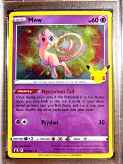 Mew Holo Rare #011|PSA NM-MT 8|2021 SWSH Celebrations|Pokemon TCG|Stamped|25th - Image 2