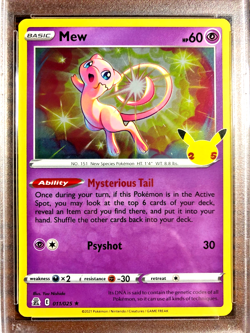 Mew Holo Rare #011|PSA NM-MT 8|2021 SWSH Celebrations|Pokemon TCG|Stamped|25th - Image 5