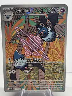 Pokemon Swoobat 120/086 Illustration Rare Sv: White Flare Full Art Holo NM - Image 1