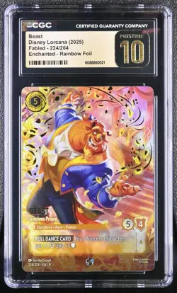 Disney Lorcana Fabled Beast - Gracious Prince, Enchanted 224/204 CGC 10 Pristine - Image 1