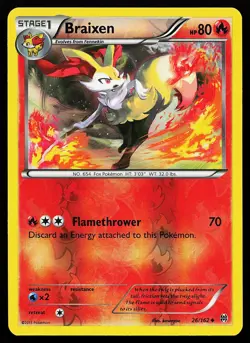 Braixen 26/162 Reverse Holo Uncommon BREAKthrough Pokemon Card - Image 1