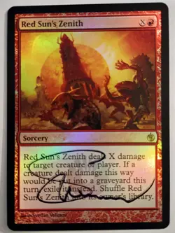 Magic The Gathering - 1x Signed Foil Red Sun's Zenith - Mirrodin Besieged - Image 1