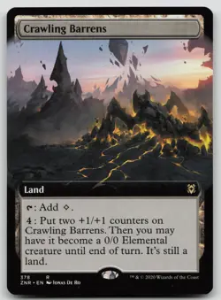 Crawling Barrens (Extended Art) #378 (NM) Zendikar Rising ZNR Magic MTG - Image 1