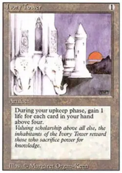 MTG Ivory Tower, Revised Edition, Moderately Played, English - Image 1