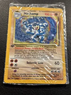 Pokemon TCG Machamp Holo Rare 1st Edition 8/102 Factory Sealed - Image 1