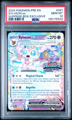 2025 POKEMON PRE EN-PRISMATIC EVOLUTIONS #041 SYLVEON EX PSA 10 - Image 1
