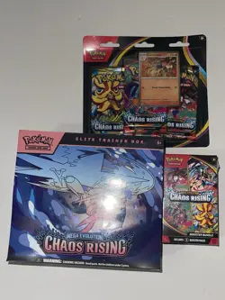 Pokemon TCG Chaos Rising ETB Booster Bundle 3 Pack Blister Lot Sealed - Image 1