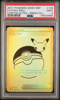 2021 POKEMON SWSH BLACK STAR PROMO #146 FA/POKE BALL PSA 9 - Image 1