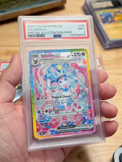 PSA 9 POKEMON 2025 SYLVEON EX PRISMATIC EVOLUTIONS SPECIAL ILLUSTRATION RARE 156 - Image 1