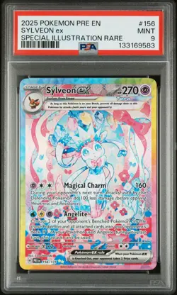 PSA 9 POKEMON 2025 SYLVEON EX PRISMATIC EVOLUTIONS SPECIAL ILLUSTRATION RARE 156 - Image 3