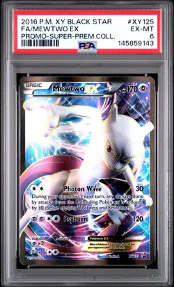 2016 Pokemon XY Black Star XY125 Mewtwo EX PSA 6 145859143 - Image 1
