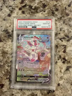 2021 Pokemon SWSH FA/SYLVEON VMAX #212 Evolving Skies Secret PSA GM Mint 10 - Image 1