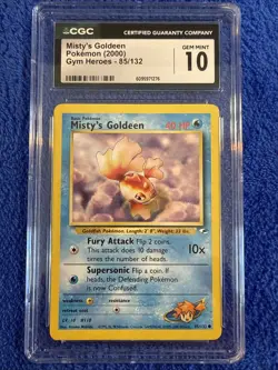 (POP 30) Pokemon CGC 10 GEM MINT Misty's Goldeen Gym Heroes 1st Edition 85/132 - Image 1