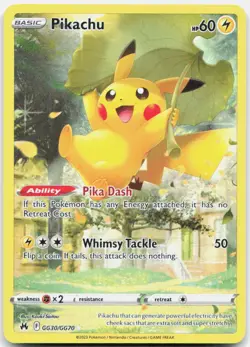 Pokemon TCG Pikachu SWSH: Crown Zenith: Galarian Gallery Ultra Rare GG30/GG70 - Image 1