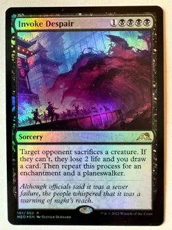 Invoke Despair Prerelease Foil 101 Kamigawa: Neon Dynasty MTG NM NP - Image 1