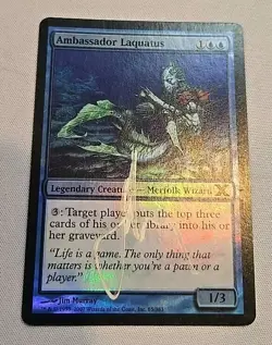 MTG Ambassador Laquatus - Foil LP English 10 Ed Signed By Artist Jim Murray - Image 1