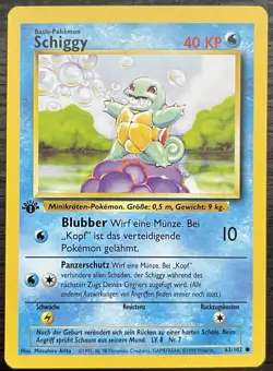 Vintage Squirtle Schiggy 63/102 Base Set German 1st Edition NM+ Mint Pokemon TCG - Image 1