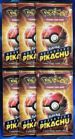 Pokemon TCG Detective Pikachu 2 Card Booster Pack Sealed Lot X6 Sun & Moon Promo - Image 1