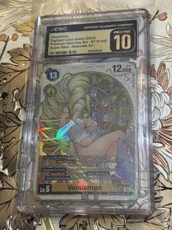 CGC Pristine 10 Digimon Card Game Venusmon Premium Heroines BT10-042 - Image 1