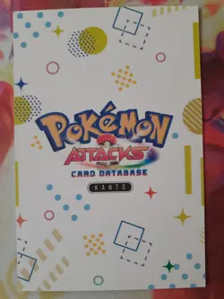 Snorlax 143 Pokemon Attacks Card Database Kanto Gold Cracked Holo NOT Official - Image 2