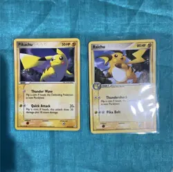 Pokemon TCG Pikachu Raichu EX Holon Phantoms Nintendo English Lot 2 Cards - Image 1