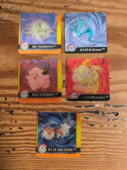 Pokemon Artbox 1999 Premier Edition and Series One Action Flipz 3D Card Set Of 5 - Image 1