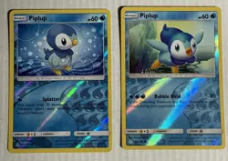 Pokemon Tcg Piplup Reverse Holo 2 Card Lot - Image 1