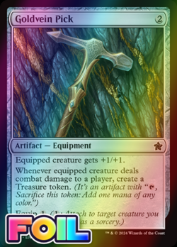 x1 Goldvein Pick FDN Foundations MTG 253 FOIL COMMON M/NM 1x - Image 1