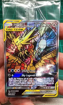 Sealed Pokemon TCG Moltres Zapdos Articuno GX SM210 Stained Glass Promos Holo - Image 1