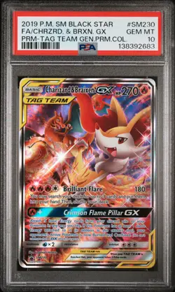 POKEMON BLACK STAR PROMO CHARIZARD & BRAIXEN GX #SM230 PSA 10 Gem Mint 138392683 - Image 1