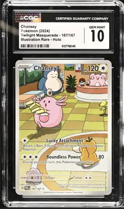2024 POKEMON TWILIGHT MASQUERADE #187/167 CHANSEY CGC 10 GEM MINT - Image 1