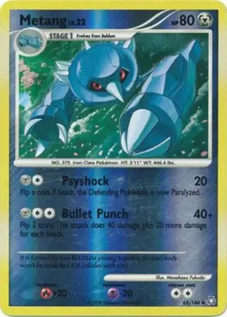 Metang - 65/146 - Uncommon - Reverse Holo PL/MP, English Pokemon Legends Awakene - Image 1