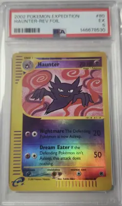 2002 Pokemon Expedition Haunter Reverse Foil #80 PSA 5 - Image 1