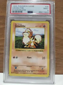 (LOT OF 3 PSA 9) 1999 POKEMON SHADOWLESS GASTLY 50/102 GROWLITH 28/102 &PONYTA - Image 4
