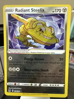 Pokemon TCG - Radiant Steelix - 124/196 Lost Origin - Ultra Rare Holo NM Crisp - Image 1