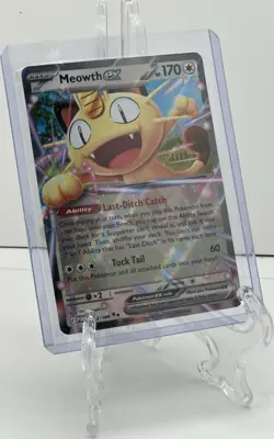 Pokemon TCG Meowth EX 062/088 POR Full Art Holo Basic 170HP 60Atk - Image 1