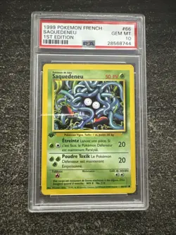 SAQUEDENEU COMMUNE - POKEMON 66/102 SET DE BASE EDITION 1 PSA 10 - Image 1