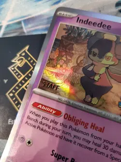 Indeedee 154 - S&V: Surging Sparks Pre-Release Staff Promo - Pokemon TCG (NM) - Image 2