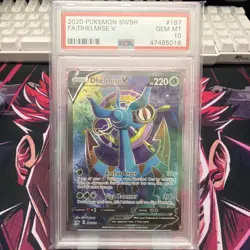 Pokemon Sword & Shield Dhelmise V 187/202 Full Art Holo Ultra Rare PSA 10 2020 - Image 1