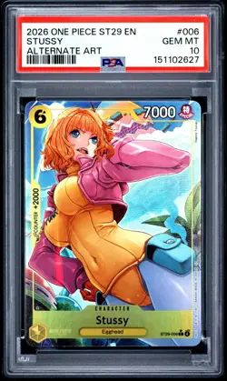 PSA 10 2026 ONE PIECE STARTER DECK ST29 EGGHEAD 006 STUSSY ALTERNATE ART - Image 1